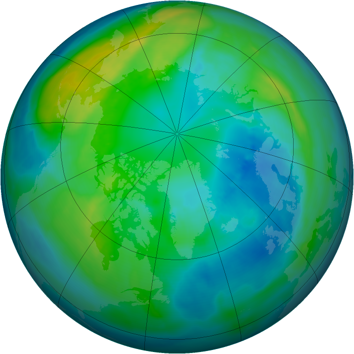 Arctic ozone map for 17 October 2010